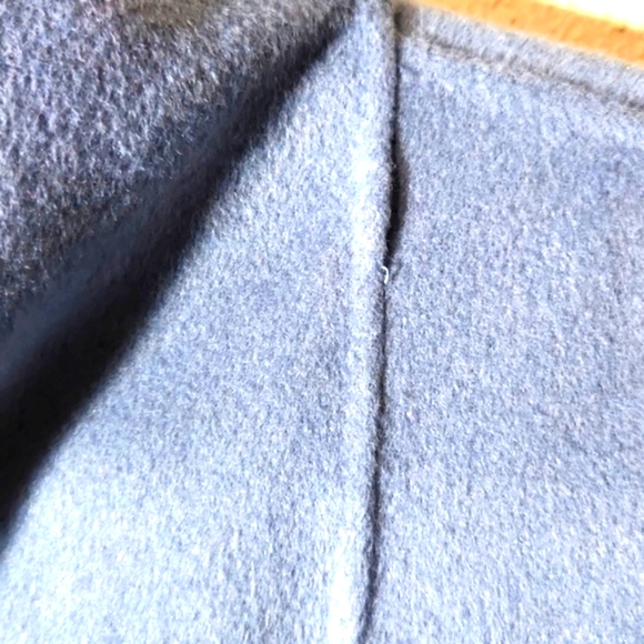 Anna & Chris Wool Blend Trench Pea Coat Chambray Blue Size Small - Picture 9 of 11